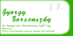 gyorgy borsenszky business card